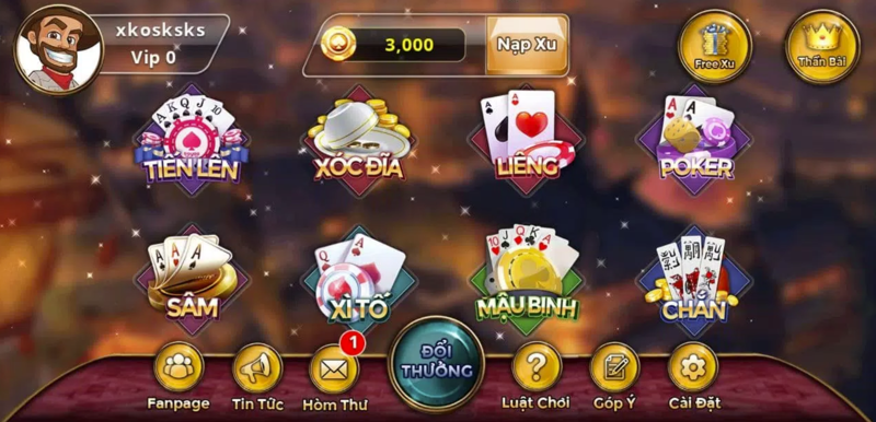 52fun club có thế mạnh lớn về game đánh bài đổi thưởng