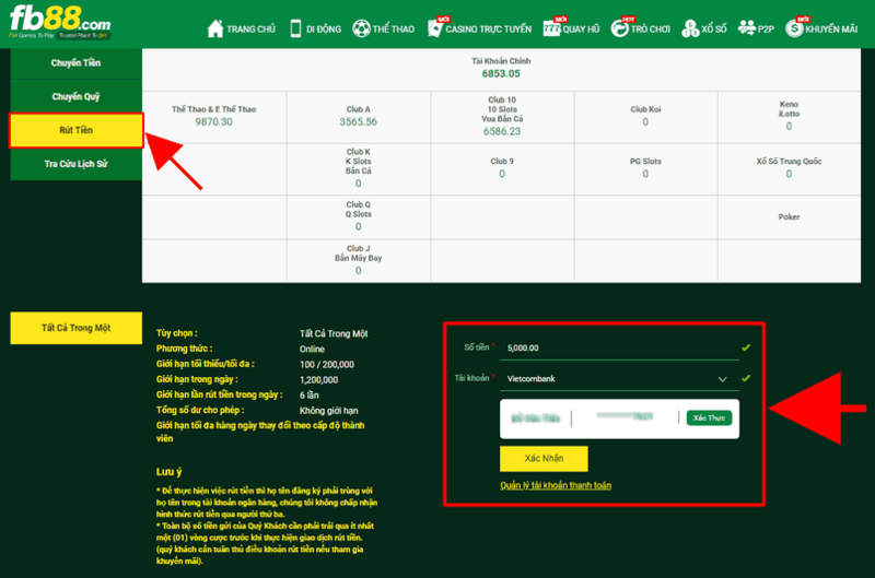 Gửi tiền và rút tiền tại nhà cái fb88 cực kỳ nhanh chóng